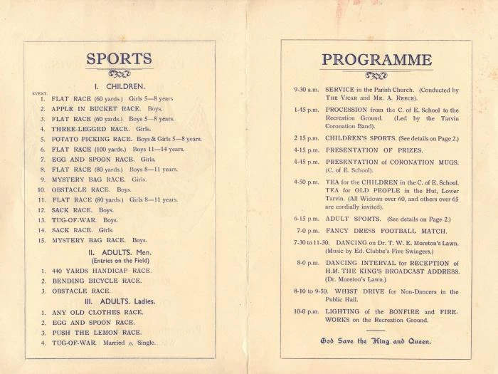 1937 coronation programme inside