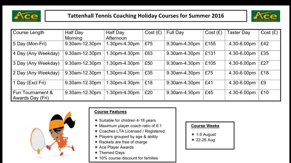 ace tennis academy summer