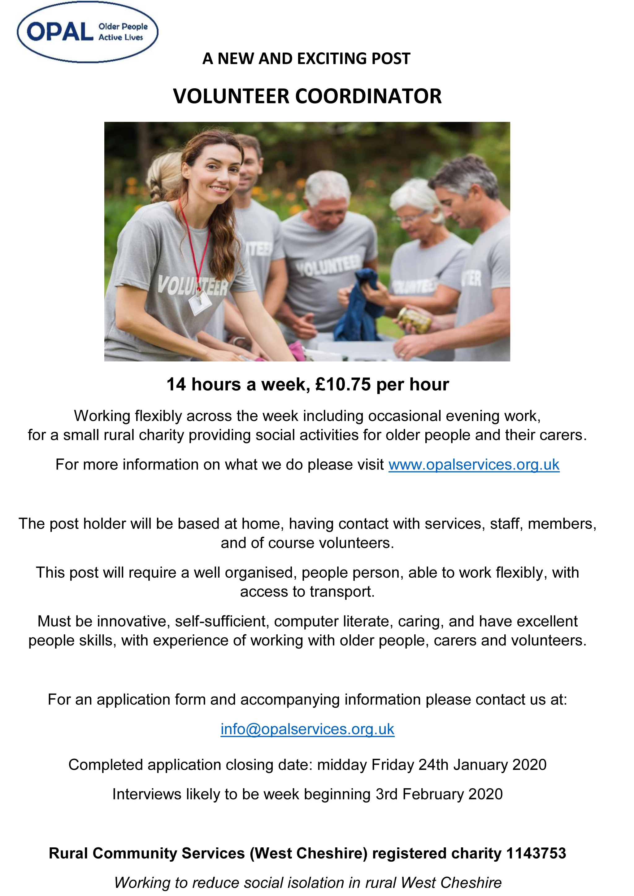 advert volunteer coordinator jan 20