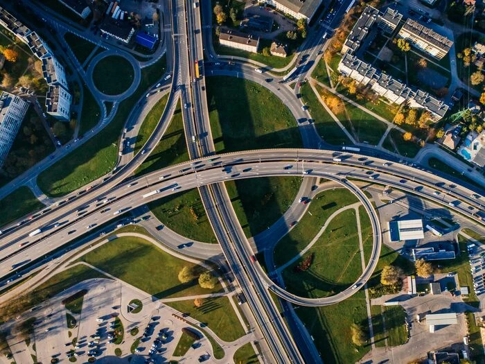 aerial photo of buildings and roads
