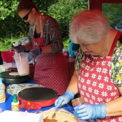 apple pressing  pancakes were popular