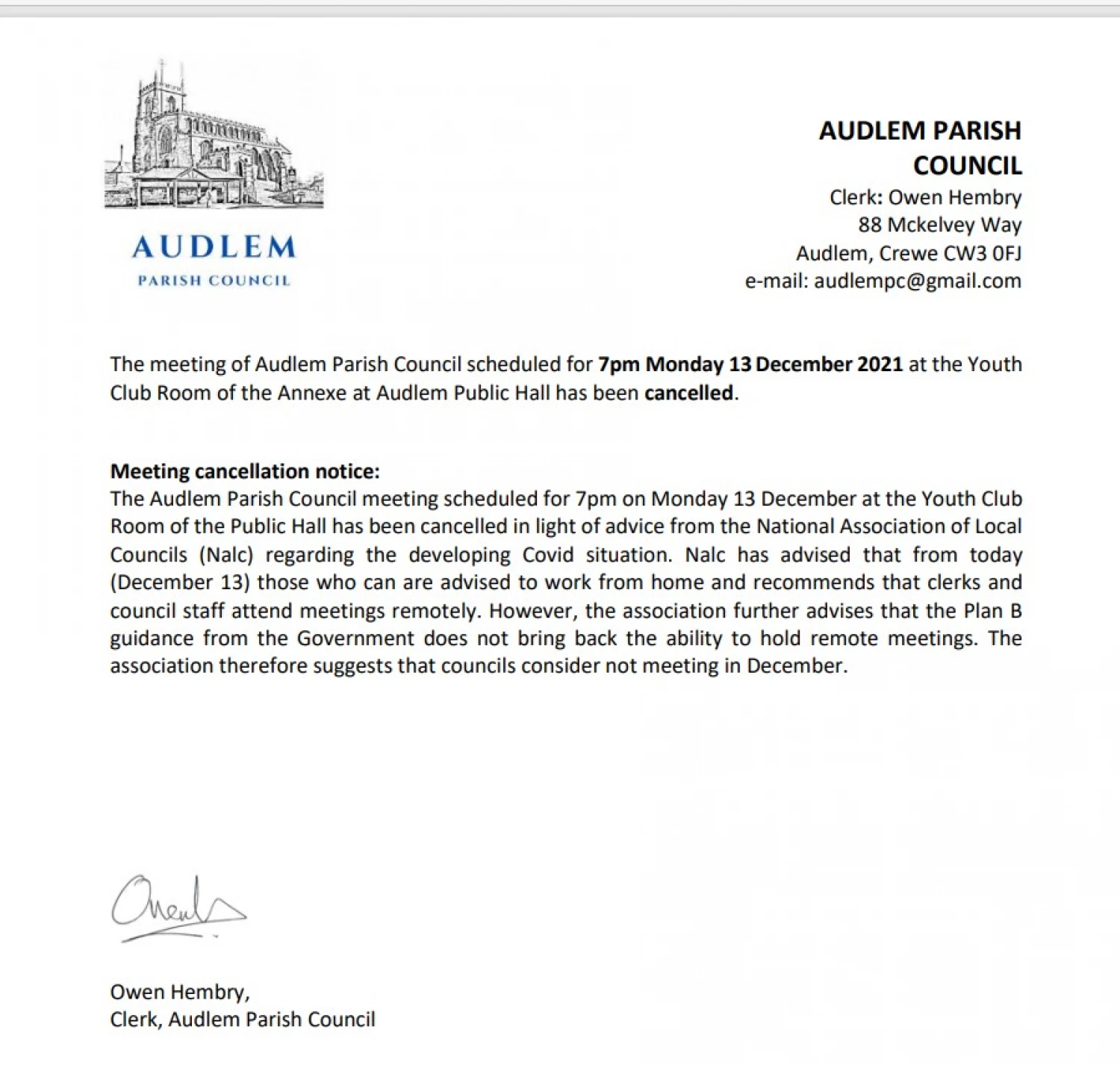 audlem parish