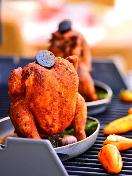 beer can chicken with herb   butter paprika rub
