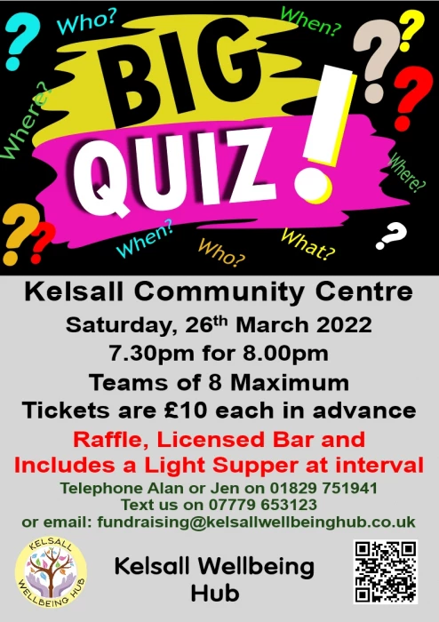 big quiz poster march 2022