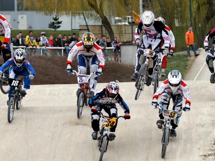bmx riders in a race