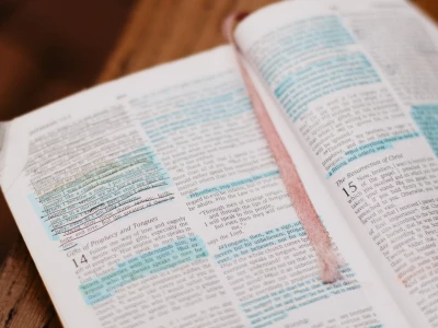 bible study, book, hands, pencil