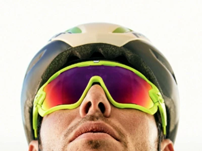 Man wearing Oakley cycling sunglasses