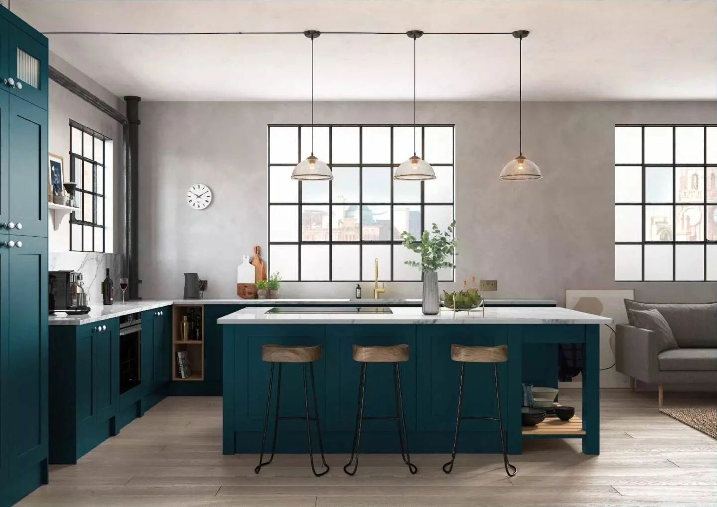 Alku Teal L-Shaped Shaker Open
