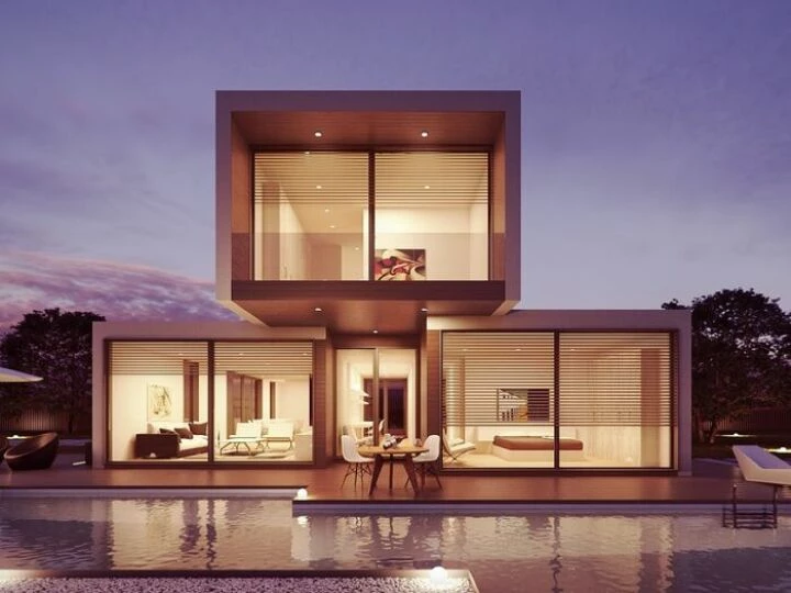 House, pool, interior design