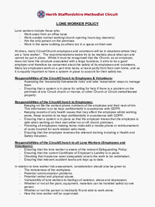 Lone Worker Policy