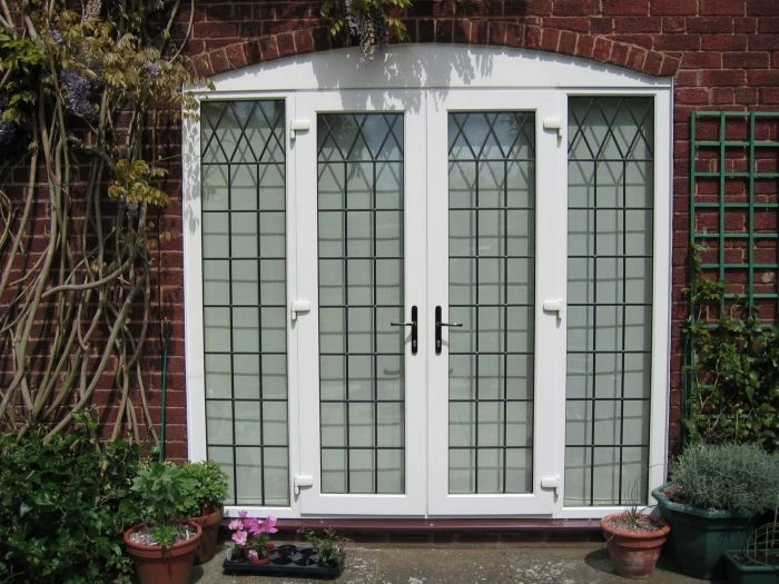 French doors with mullions in white