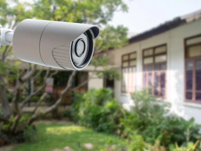 Security camera in a garden
