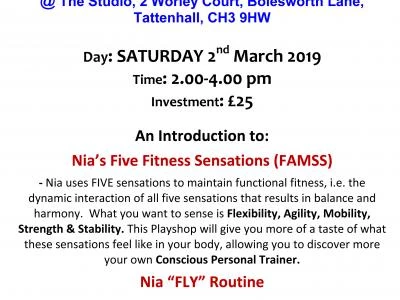 Nia Playshop Saturday 2nd March 19