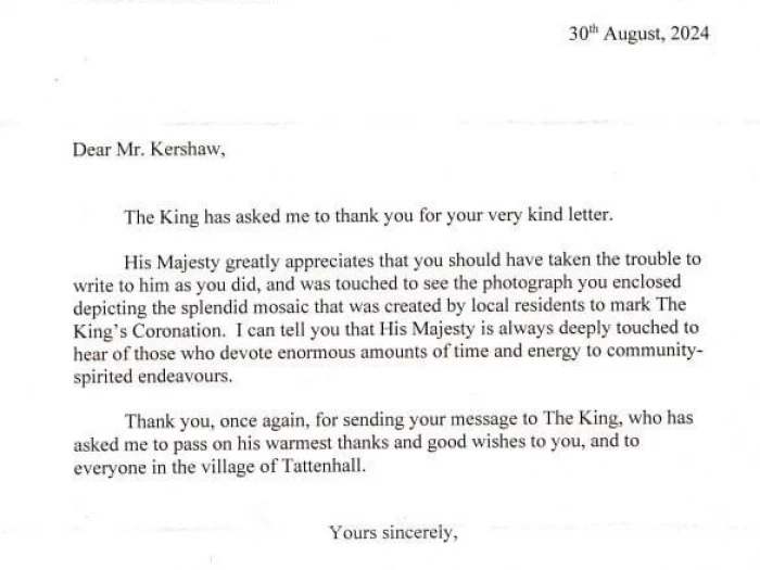 Letter From Buckingham Palace