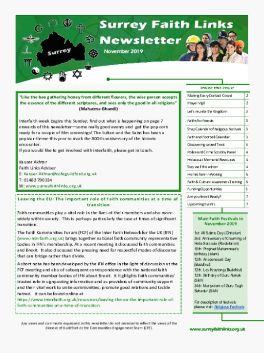 SFL Newsletter November 2019