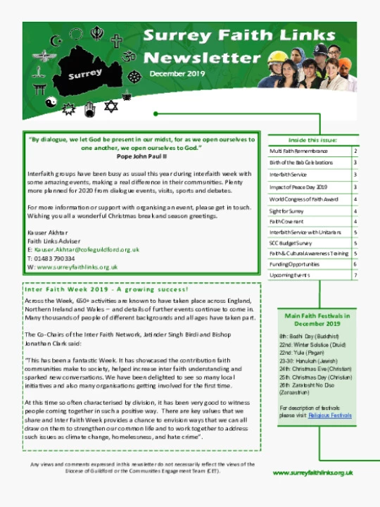 SFL Newsletter December 2019