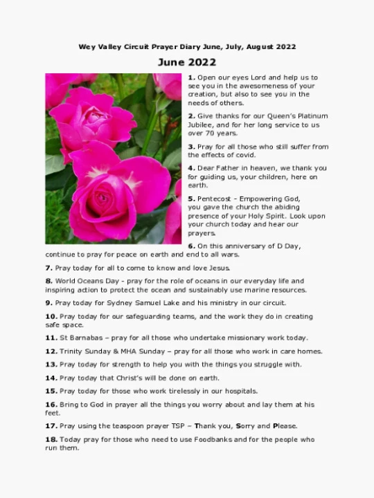 Circuit Prayer Diary June 2022