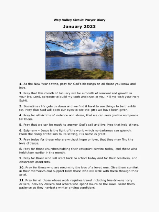 Circuit Prayer Diary January 2023
