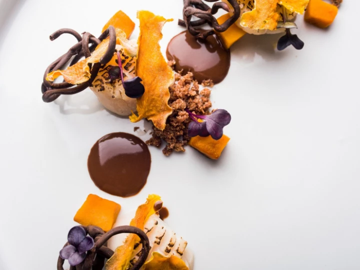 Food on a plate for a fine dining experience