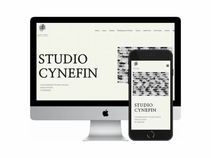 Desktop and mobile screenshots of the Studio Cynefin website