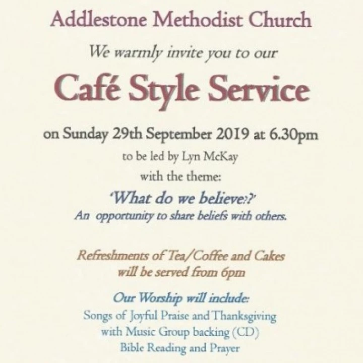 September '19 Cafe Style Evening Service
