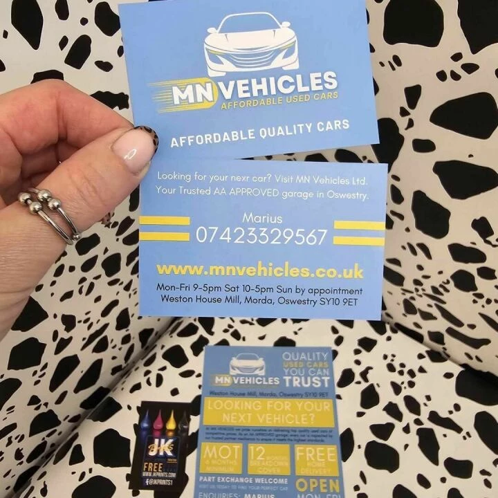 MN Vehicles – business card