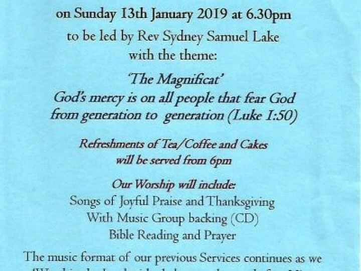 Cafe Style Service – Jan. 19