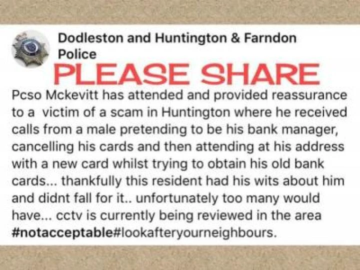 Tattenhall Online – bank scam