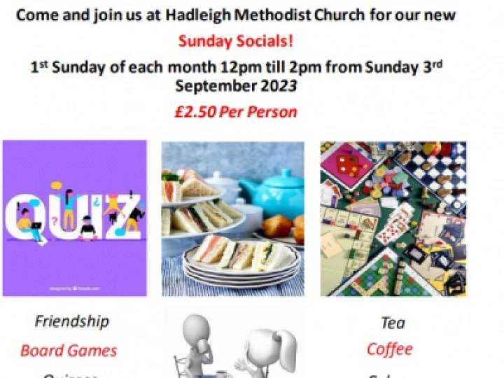 Hadleigh Sunday Socials from Sept 2023