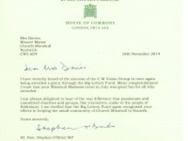 House of Commons letter