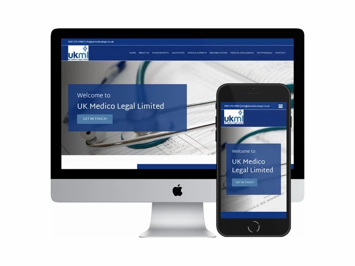 Desktop and mobile screenshots of the UK Medico Legal Limited website