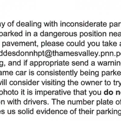 Parking: Letter to Residents