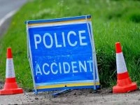 police accident sign
