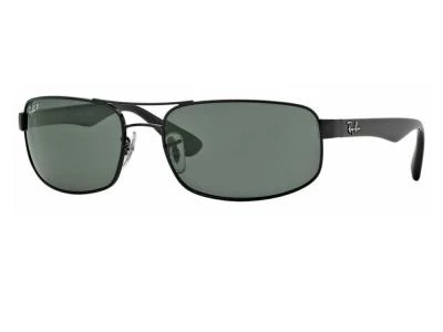 rb3445_002_58_tq Ray-Ban RB3445 Sunglasses in Black with Green Polarised Lenses