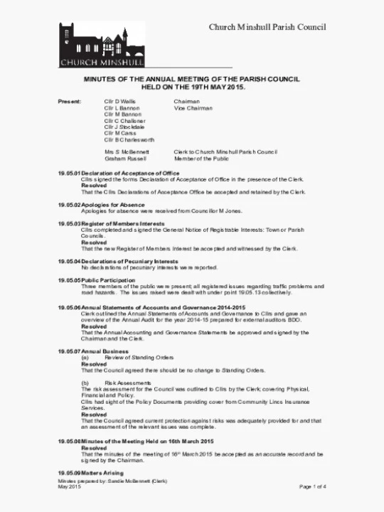 2015-05-19 PC Minutes & Agenda