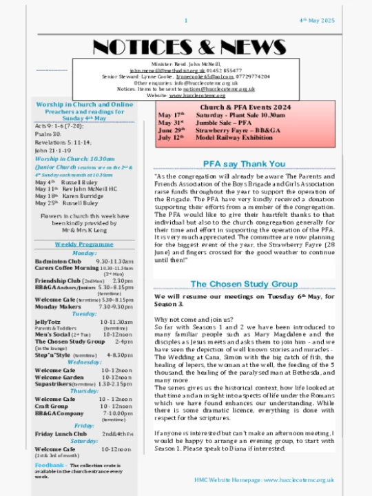 HMC Notices 4 May 2025