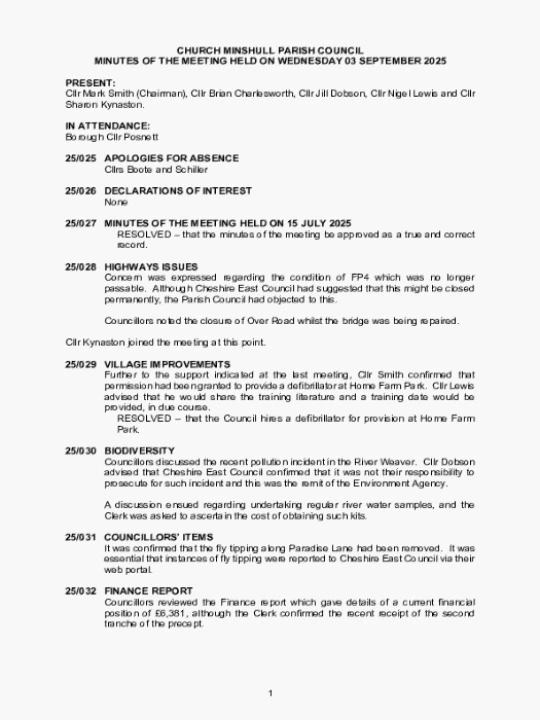 2025-09-03 PC Minutes