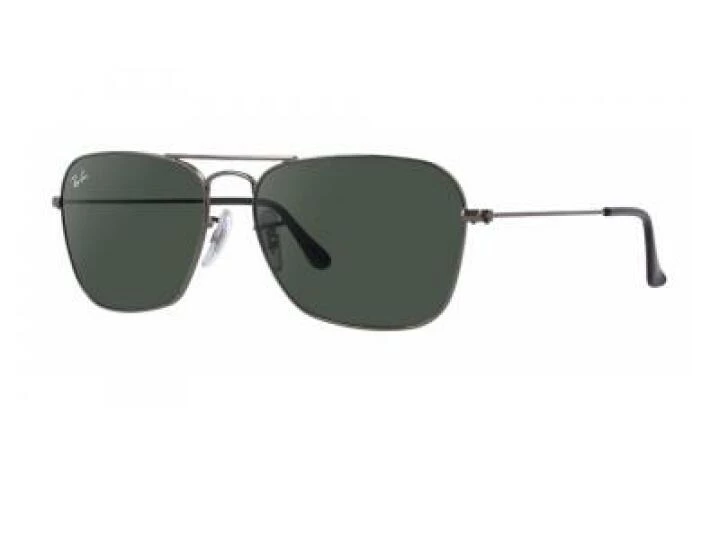 rb3136_004_tq Ray-Ban Caravan Gunmetal with Green Crystal Lenses