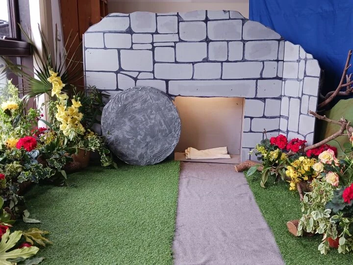 Easter Garden With Stone Moved