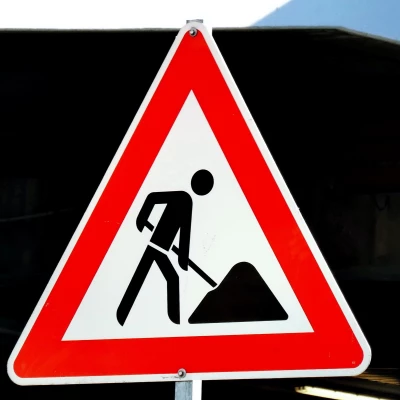 roadwork, sign, construction