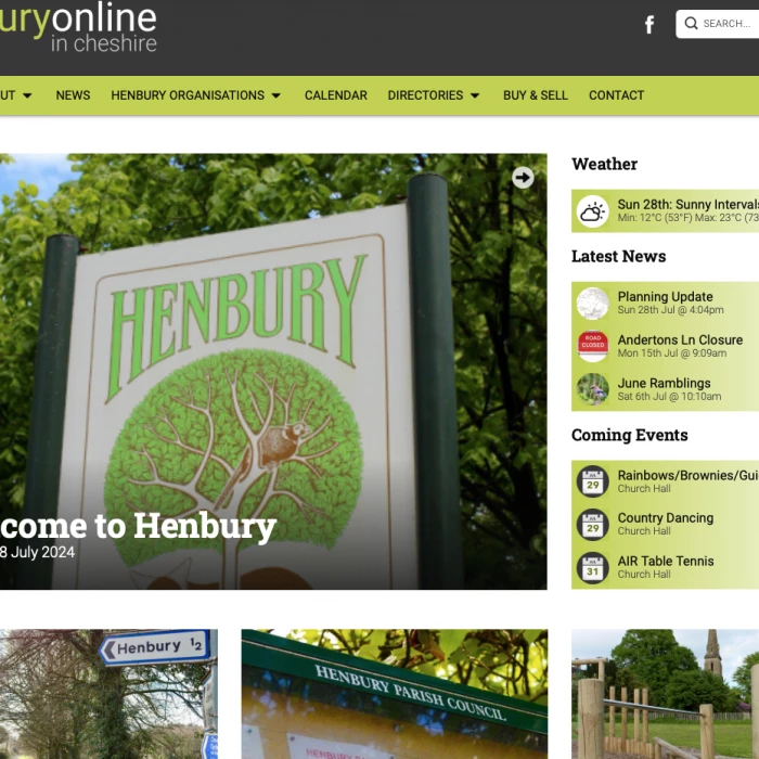 Henbury front page