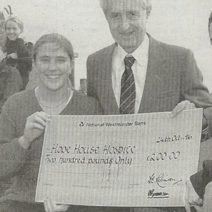 THR THS Cheque for Hope House Hospice Nov 1996 PhotoScan