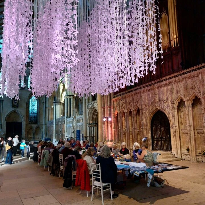 Dunston knitters at Lincoln Cathedral