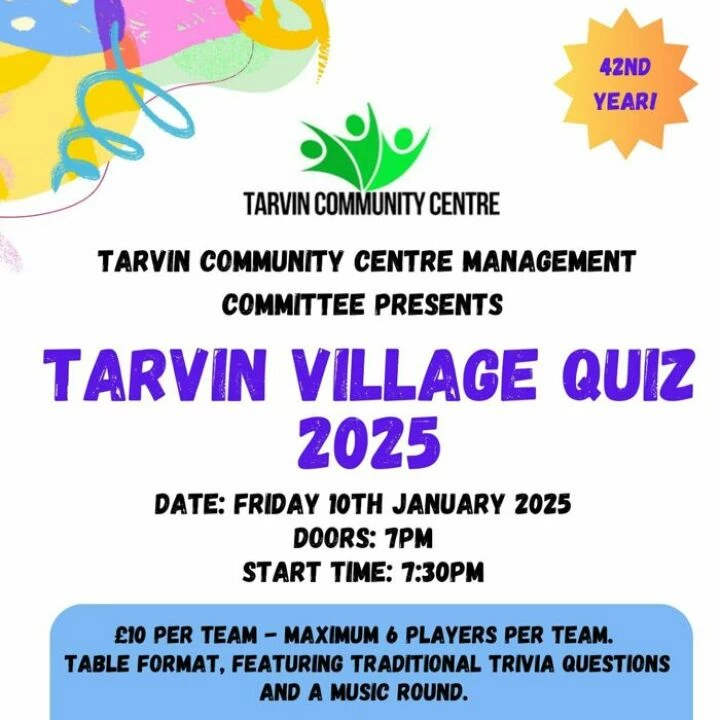 Tarvin Village Quiz Poster 2024 Final 4x3