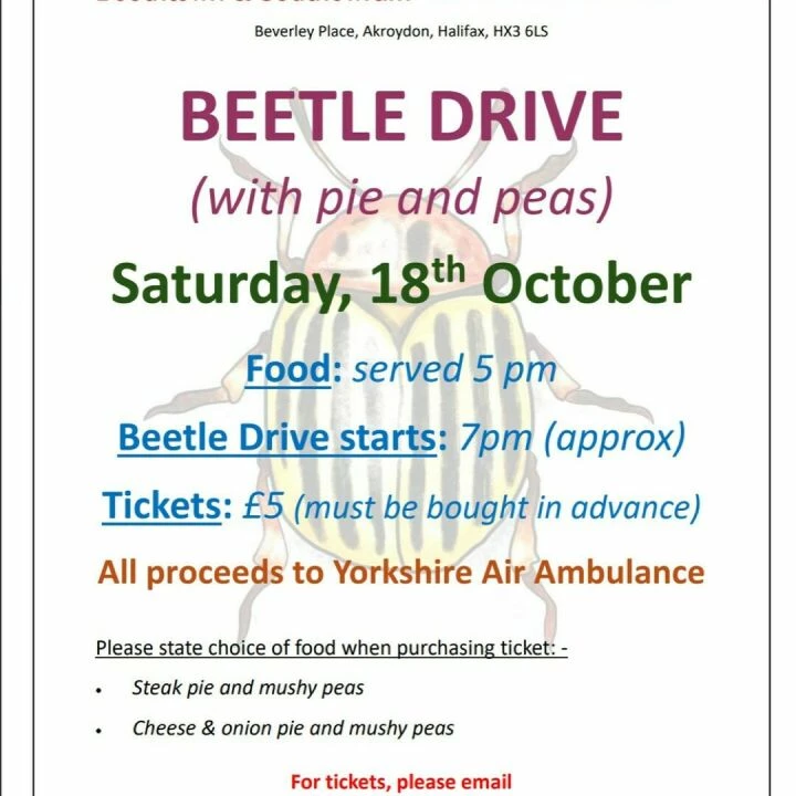 Beetle Drive & Supper Oct 25