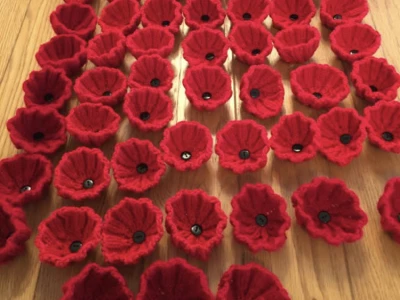 Kexborough knitted poppies