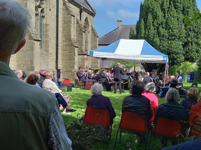 The band playing for The Queens Jubilee