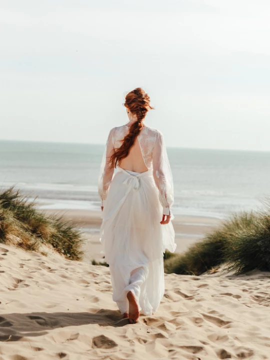 fortuny skirt boho pleats chiffon beach P