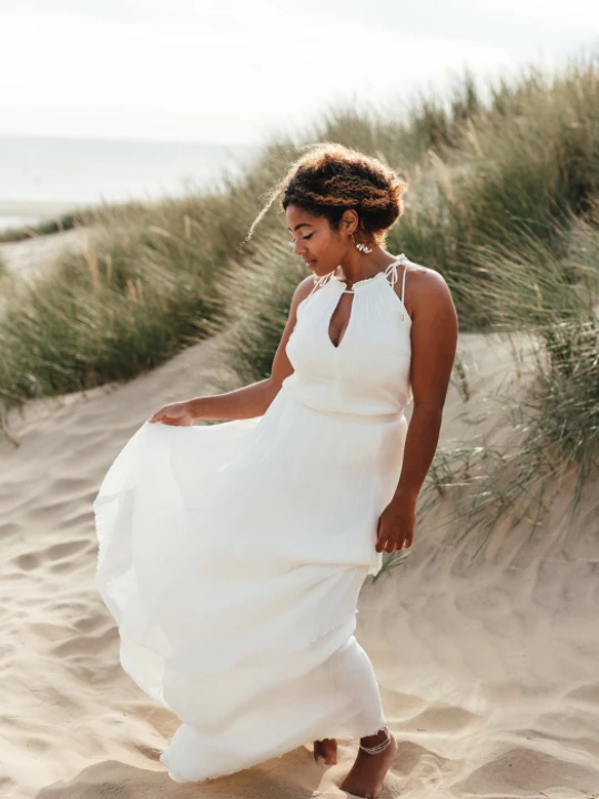 pleated chiffon beach look fortuny tiered skirt P