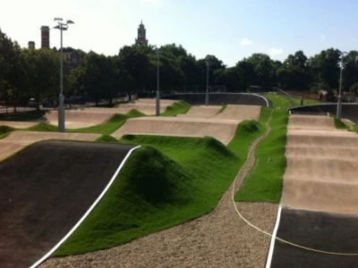 burgess park national track end view